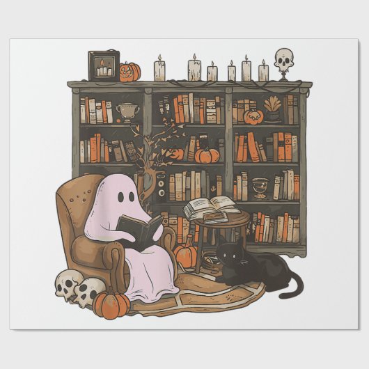 Papier Cadeau Amoureux des chats du livre de lecture Ghost Hallo (Plat)