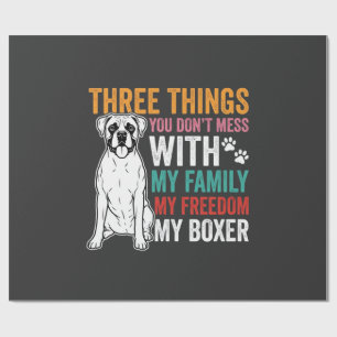 Papier Cadeau Amoureux des chiens de la famille Boxer Freedom
