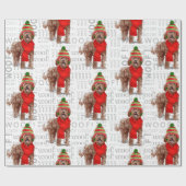 Papier Cadeau Amoureux des chiens de vacances Brown Labradoodle (Plat)
