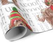 Papier Cadeau Amoureux des chiens de vacances Brown Labradoodle (Coin rond)