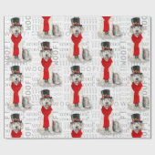 Papier Cadeau Amoureux des chiens de vacances Jaune Labradoodle  (Plat)