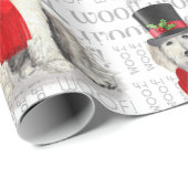 Papier Cadeau Amoureux des chiens de vacances Jaune Labradoodle  (Coin rond)