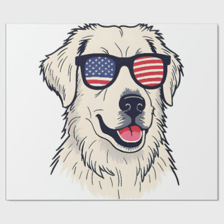 Papier Cadeau Amoureux des chiens USA - Puppy cool avec des lune