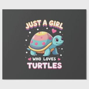 Papier Cadeau Amoureux des tortues de mer juste une fille qui ai