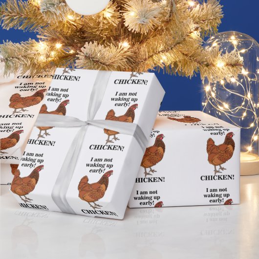 Papier Cadeau Amoureux du poulet Je ne vais pas me lever tôt Drô (Vacances)