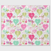 Papier Cadeau Amoureux et papillons (Plat)