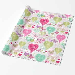 Papier Cadeau Amoureux et papillons