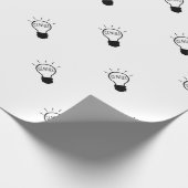 Papier Cadeau Ampoule en noir et blanc (Coin)