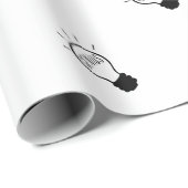 Papier Cadeau Ampoule en noir et blanc (Coin rond)