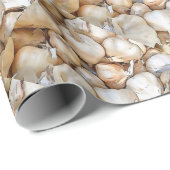 Papier Cadeau Ampoules d'ail Artiste Noir Outline Art (Coin rond)