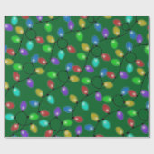 Papier Cadeau Ampoules de Noël brillantes (Plat)