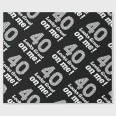 Papier Cadeau Amusant 40e anniversaire pour elle (Plat)