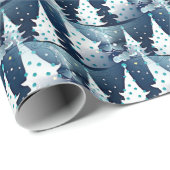 Papier Cadeau Amusant Abstrait scandinave moderne Pine Tree Moti (Coin rond)