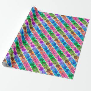 Papier Cadeau [Amusant avec des rayures] Motif #5a Diamond Rainb