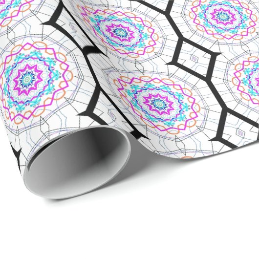 Papier Cadeau Amusant avec kaléidoscopes (Coin rond)