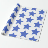 Papier Cadeau Amusant, Bold Navy Blue Stars Motif (Déroulé)