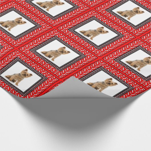 Papier Cadeau Amusant cadre d'os de chien avec photo de votre an (Coin)