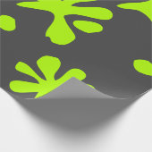 Papier Cadeau Amusant charbon gris néon vert citron motif amusan (Coin)