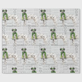 Papier Cadeau Amusant chien de Noël dalmate (Plat)