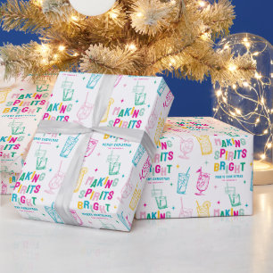 Papier Cadeau Amusant Coloré 'Faire les Esprits Lumineux' Noël