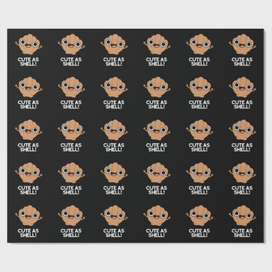 Papier Cadeau Amusant Comme Shell Funny Seashell Pun Dark BG (Plat)