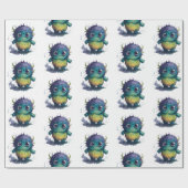 Papier Cadeau Amusant dessin de monstre de dessin (Plat)