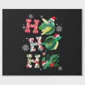 Papier Cadeau Amusant Joyeux Noël HO HO HO Turtle Père Noël (Plat)
