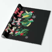 Papier Cadeau Amusant Joyeux Noël HO HO HO Turtle Père Noël (Déroulé)