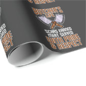 Papier Cadeau Amusant louveur de saucisses du serveur de viande  (Coin rond)