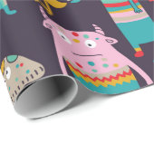 Papier Cadeau Amusant monstres sans couture motif (Coin rond)