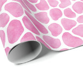 Papier Cadeau Amusant, Motif de girafe rose (Coin rond)