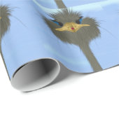 Papier Cadeau Amusant Ostrich George Et Mignonne Ladybug (Coin rond)