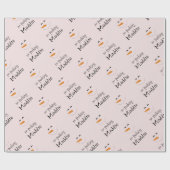 Papier Cadeau Amusant Pas Peeking Snowman rose Named Wrapper Pap (Plat)