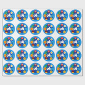 Papier Cadeau Amusant Retro Arcade (Plat)