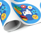 Papier Cadeau Amusant Retro Arcade (Coin rond)