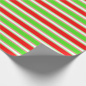 Papier Cadeau Amusant rouge, blanc, vert Motif inspiré de Noël (Coin)
