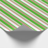 Papier Cadeau Amusant Vert, Blanc, Rouge Style de Noël Motif (Coin)