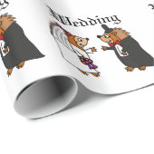 Papier Cadeau Amusante mariée et Mariage de chambre Hérisson (Coin rond)