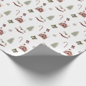 Papier Cadeau Amusants Noël Aquarelle Accents 2 Cadeaux (Coin)