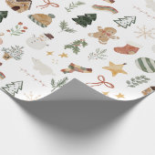 Papier Cadeau Amusants Noël Aquarelle Accents Cadeau (Coin)