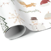 Papier Cadeau Amusants Noël Aquarelle Accents Cadeau (Coin rond)