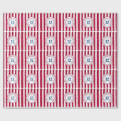 Papier Cadeau Amusants Rouge Blanc Popcorn Stripes Motif d'aquar (Plat)
