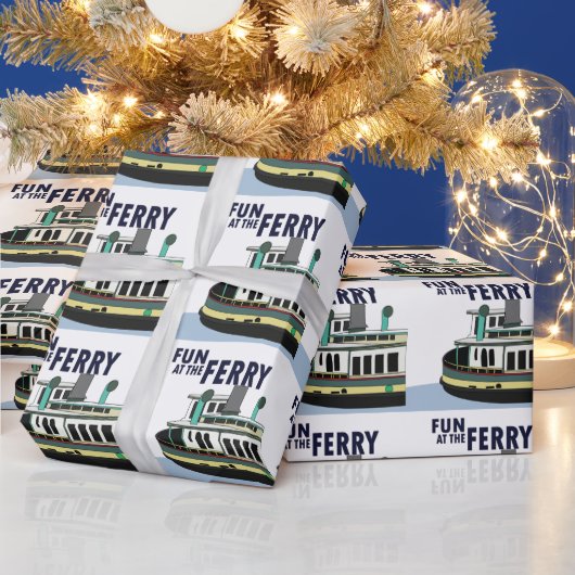 Papier Cadeau Amusement Au Voyage En Bateau De Ferry (Vacances)