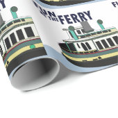 Papier Cadeau Amusement Au Voyage En Bateau De Ferry (Coin rond)