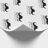 Papier Cadeau Amusement cool Je vous moustache une question Noir (Coin)