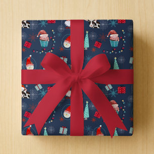 Papier Cadeau Amusement de Noël Nom personnalisé et Date