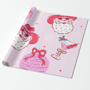 Papier Cadeau Amusement de vacances de Santa Cowboy