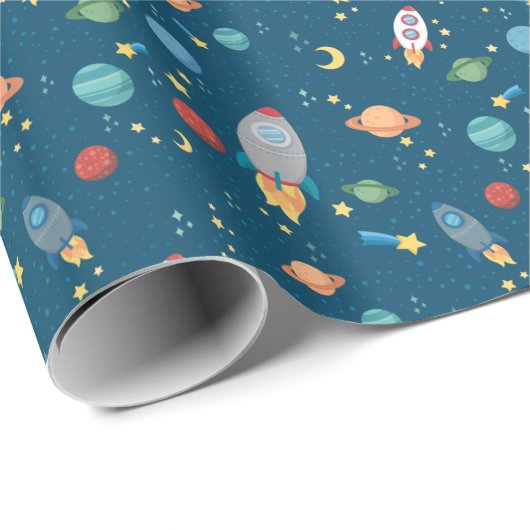 Papier Cadeau Amusement d'espace extra-atmosphérique (Coin rond)