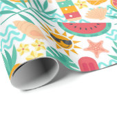 Papier Cadeau Amusement d'été (Coin rond)