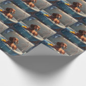 Papier Cadeau Amusement du teckel au bain (Coin)